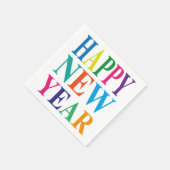Serviette En Papier Joyeux texte coloré du Nouvel An (Coin)