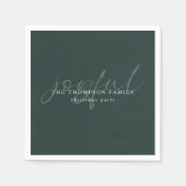 Serviette En Papier Joyeux texte superposition Nom Noël vert (Devant)
