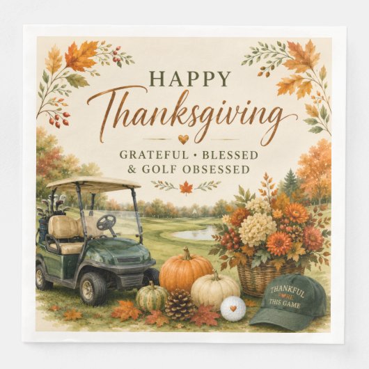 Serviette En Papier Joyeux Thanksgiving  (Devant)