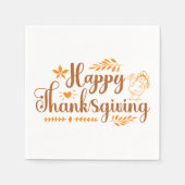 Serviette En Papier Joyeux Thanksgiving (Devant)
