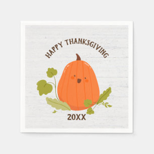 Serviette En Papier Joyeux Thanksgiving Assiette en Papier Citrouille