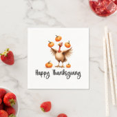 Serviette En Papier Joyeux Thanksgiving avec dinde (En situation)