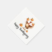 Serviette En Papier Joyeux Thanksgiving avec dinde (Coin)