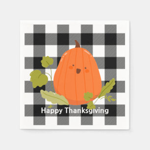 Serviette En Papier Joyeux Thanksgiving Citrouille Sur Serviettes à Ca