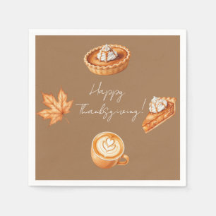 Serviette En Papier Joyeux Thanksgiving Laisse Tarte à la Citrouille
