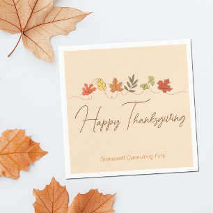 Serviette En Papier Joyeux Thanksgiving Mignon Feuilles Fête Personnal