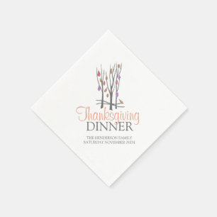 Serviette En Papier Joyeux thanksgiving nappe en papier arbre d'automn