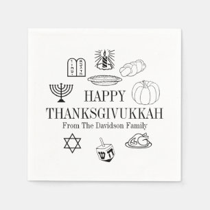 Serviette En Papier Joyeux Thanksgivukkah Thanksgiving Hanoukka