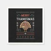 Serviette En Papier Joyeux Thanksmans Noël Thanksgiving Turquie (Devant)