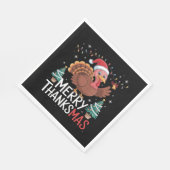 Serviette En Papier Joyeux Thanksmas Bon thanksgiving Père Noël Turkey (Coin)