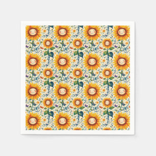 Serviette En Papier Joyeux tournesols : Motif de tournesol juif