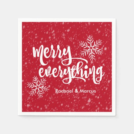 Serviette En Papier Joyeux Tout Snowfall de vacances (Devant)