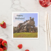 Serviette En Papier Joyeux Train à vapeur d'anniversaire (En situation)