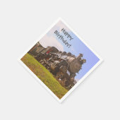 Serviette En Papier Joyeux Train à vapeur d'anniversaire (Coin)