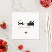 Serviette En Papier JOYEUX VACANCES SANTA CLAUS Entreprise Napk (En situation)