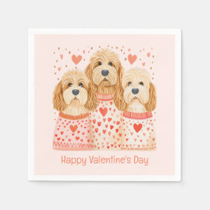 Serviette En Papier Joyeux Valentines Day Goldendoodle Dogs
