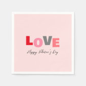 Serviette En Papier Joyeux Valentines Day Pink Party (Devant)