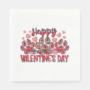 Serviette En Papier Joyeux Valentines Jour chien animal