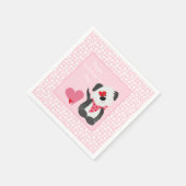 Serviette En Papier Joyeux Valentines Jour Coeurs de chiot rose (Coin)