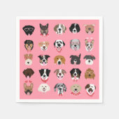 Serviette En Papier Joyeux Valentines Jour Motif visage chien (Devant)