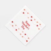 Serviette En Papier Joyeux Valentines Jour Rouge Rose Coeurs de cordes (Coin)