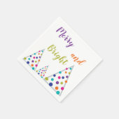 Serviette En Papier Joyeux violet et sapin de Noël brillant (Coin)