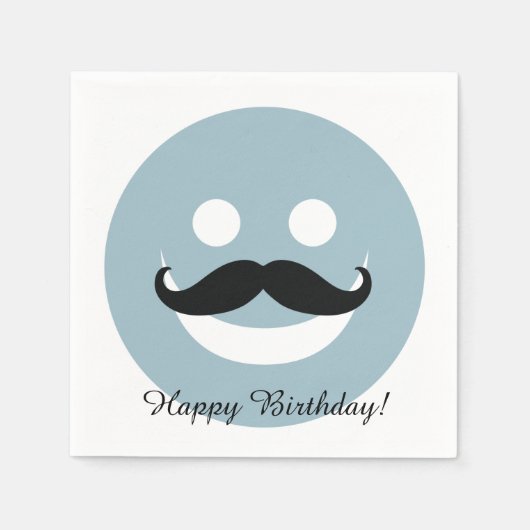 Serviette En Papier Joyeux visage de Moustache (Devant)