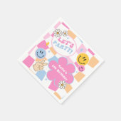 Serviette En Papier Joyeux visage sourire Super À damiers anniversaire (Coin)