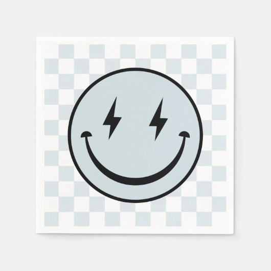 Serviette En Papier Joyeux visage Super bleu garçon Anniversaire (Devant)