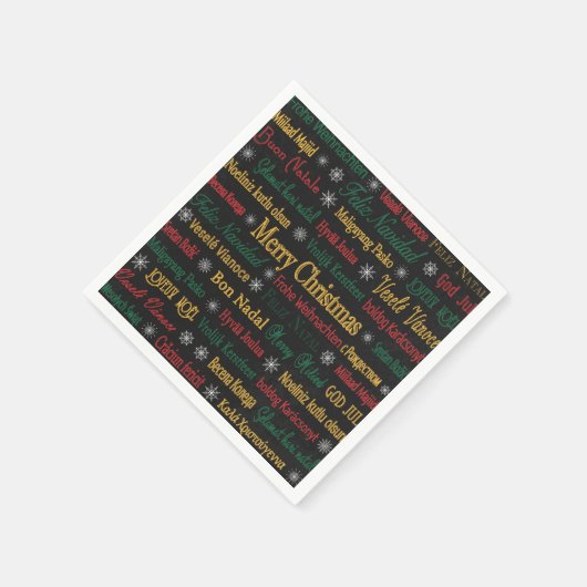 Serviette En Papier Joyeux voeux de Noël dans une langue différente | (Coin)