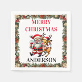 Serviette En Papier Joyeux voeux de Noël Père Noël (Devant)