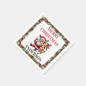 Serviette En Papier Joyeux voeux de Noël Père Noël (Coin)