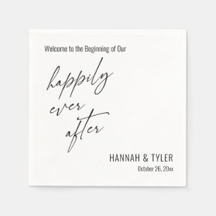 Serviette En Papier Joyeuxement Après une Élégante Typographie Simple