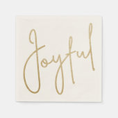 Serviette En Papier JOYFUL Gold Faux Foil (Devant)