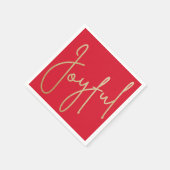 Serviette En Papier JOYFUL Gold Faux Foil rouge (Coin)