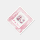 Serviette En Papier Joyful Pink Snowman Kids Christmas Scene Winter  (Coin)