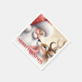 Serviette En Papier Joyful Santa and Rudolph Christmas Napkins Dinner  (Coin)