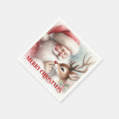 Serviette En Papier Joyful Santa Claus Rudolph Holiday Party Dinner (Coin)