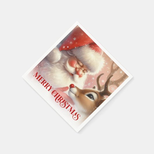 Serviette En Papier Joyful Santa Rudolph Festive Table Napkins (Coin)