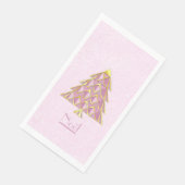 Serviette En Papier Joyoux Noel rose (Coin)