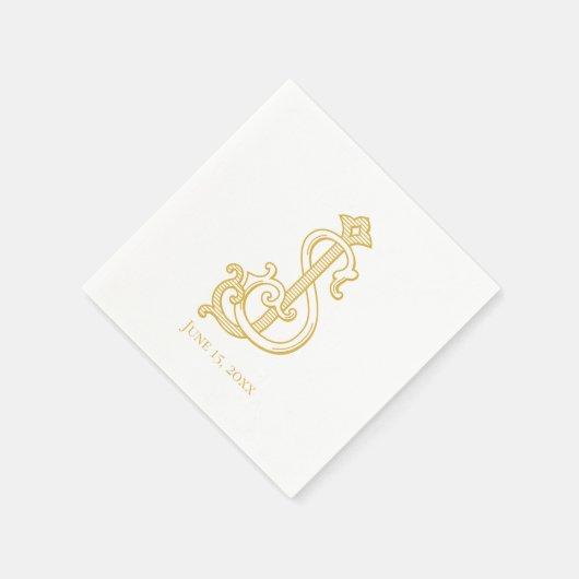 Serviette En Papier JS Monogram SJ Monogram Mariage Napkins (Coin)