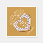Serviette En Papier Jubilé 75e anniversaire mariage coeur nom personna (Devant)