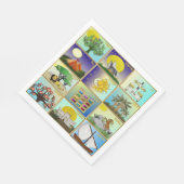 Serviette En Papier Judaïque 12 Tribus d'Israël Papier d'art serviette (Coin)