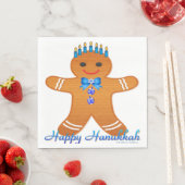 Serviette En Papier Judaïque Hanoukka Gingerbread Homme Menorah (En situation)