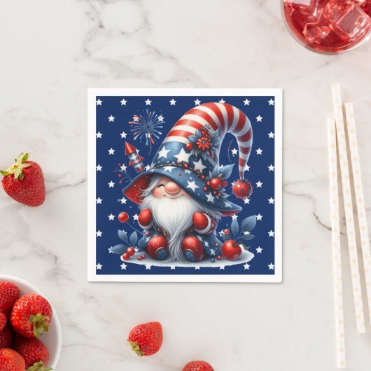 Serviette En Papier Juillet Fête Gnome (En situation)