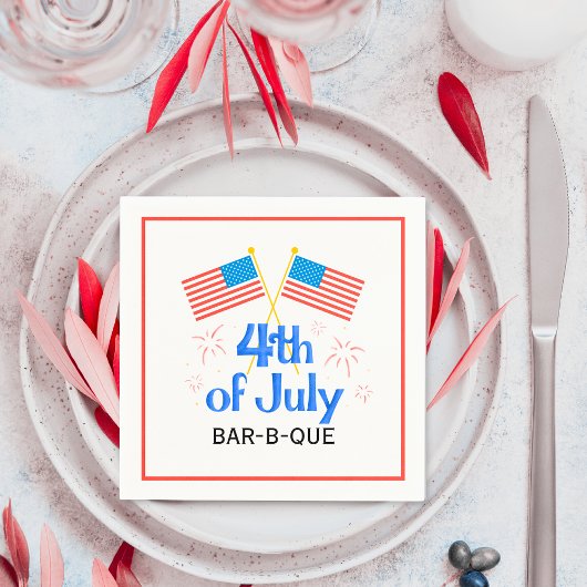 Serviette En Papier Juillet Quatrième Drapeau américain