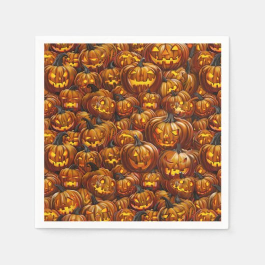 Serviette En Papier Jumble de Jack-o-Lanterns (Devant)