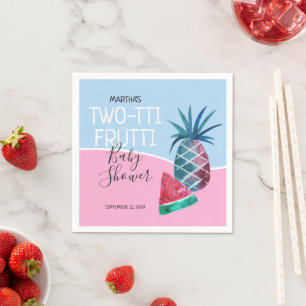Serviette En Papier Jumeaux Baby Shower Two-tti Frutti