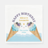 Serviette En Papier Jumeaux cool Glace Cream Boys Anniversaire (Devant)