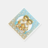 Serviette En Papier Jumeaux de couleur Bébé Garçons Baby shower Traite (Coin)